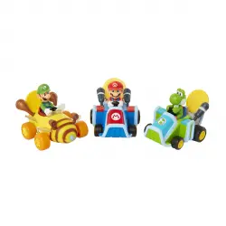 Nintendo - Vehículos Surtidos Mini Kart Racers Con Moneda Y Retro Fricción Super Mario