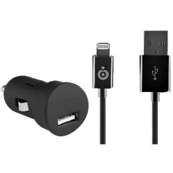 Cargador de coche USB-A + Cable lightning Bigben Interactive Negro para Apple