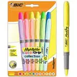 12 marcadores fluorescentes BIC Highlighter Grip pastel y neón
