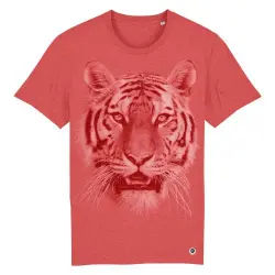 Camiseta Cara Tigre Monocromática color Rojo