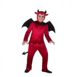 Disfraz De Diablo Rojo Con Alas Y Cola Para Niño