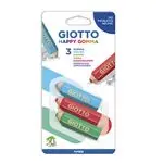 Blíster 3 gomas de borrar Giotto Happy Gomma