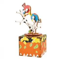 Caja De Música Para Montar Diseño Canción Del Pájaro Y El Árbol Dam. 33 Piezas. 9x6,5x18 Cm. Color: Multicolor