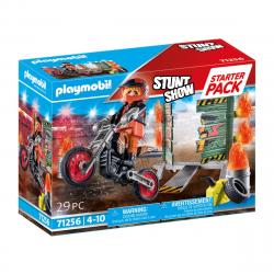 Playmobil - Starter Pack Stuntshow Moto Con Pared De Fuego