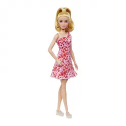 Barbie - Muñeca Rubia Con Vestido Rosa Flores Fashionista Modelos Surtidos