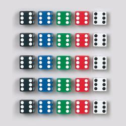 Dados Puntos Colores 25Mm 25U