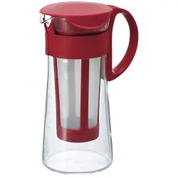 Jarra Hario Mini con filtro para café frío Rojo 600 ml