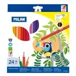 Caja 24 lápices de colores Milan hexágonales