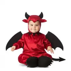 Disfraz De Bebé Diablo Rojo Con Alas Y Cola Para Bebé