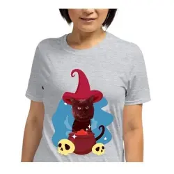Mascochula camiseta mujer el brujo personalizada con tu mascota gris
