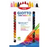 Estuche 12 ceras Giotto Cera Maxi Duo colores dobles