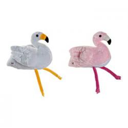 Peluche Dkd Home Decor Blanco Rosa Poliéster Flamenco (2 Pcs) (34 X 25 X 27 Cm)