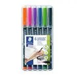 Estuche 6 rotuladores STAEDTLER 318 wp6-1 Lumocolor permanent art