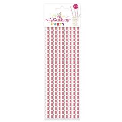 20 pajitas de papel corazones