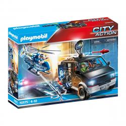 Playmobil - Helicóptero De Policía: Persecución Del Vehículo Huido City Action