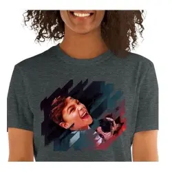 Mascochula camiseta mujer electronic personalizada con tu mascota gris oscuro