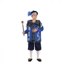 Disfraz De Noble Medieval Azul Para Niño