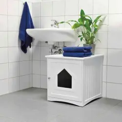 Trixie Mueble De Baño Cat House, 49 × 51 × 51 Cm, Blanco