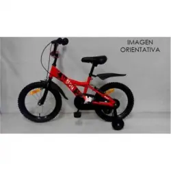 Bicicleta 16" Roja Con Casco